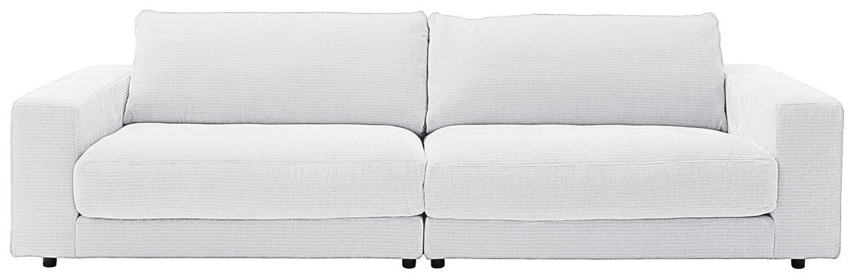 3-SITZER-SOFA in Chenille Weiss  - Weiss/Schwarz, Design, Kunststoff/Textil (290/86/127cm) - Lomoco