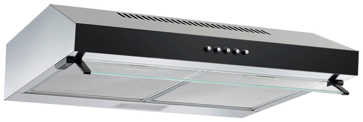 FLÄKTKÅPA CH16060SGB  - stålfärgad/svart, Trend, metall/glas (60/13/50,3cm) - Respekta