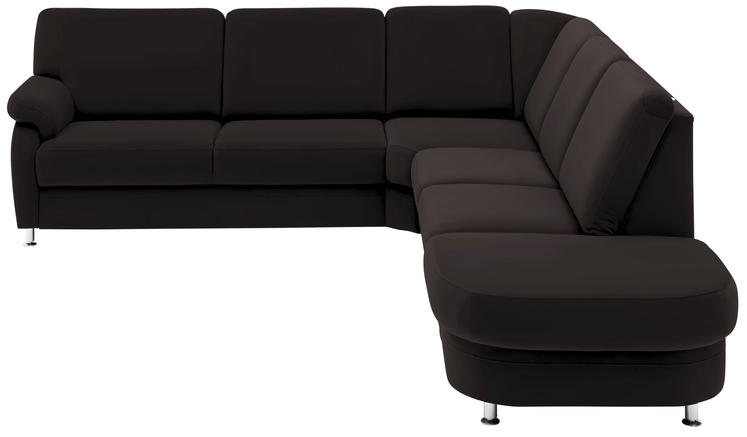 ECKSOFA in Flachgewebe Dunkelbraun  - Dunkelbraun/Alufarben, Konventionell, Textil/Metall (269/287cm) - Beldomo System