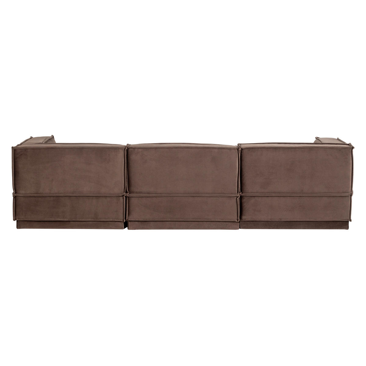 ECKSOFA Manu Braun Samt  - Schwarz/Braun, MODERN, Kunststoff/Textil (160/286cm) - Livetastic