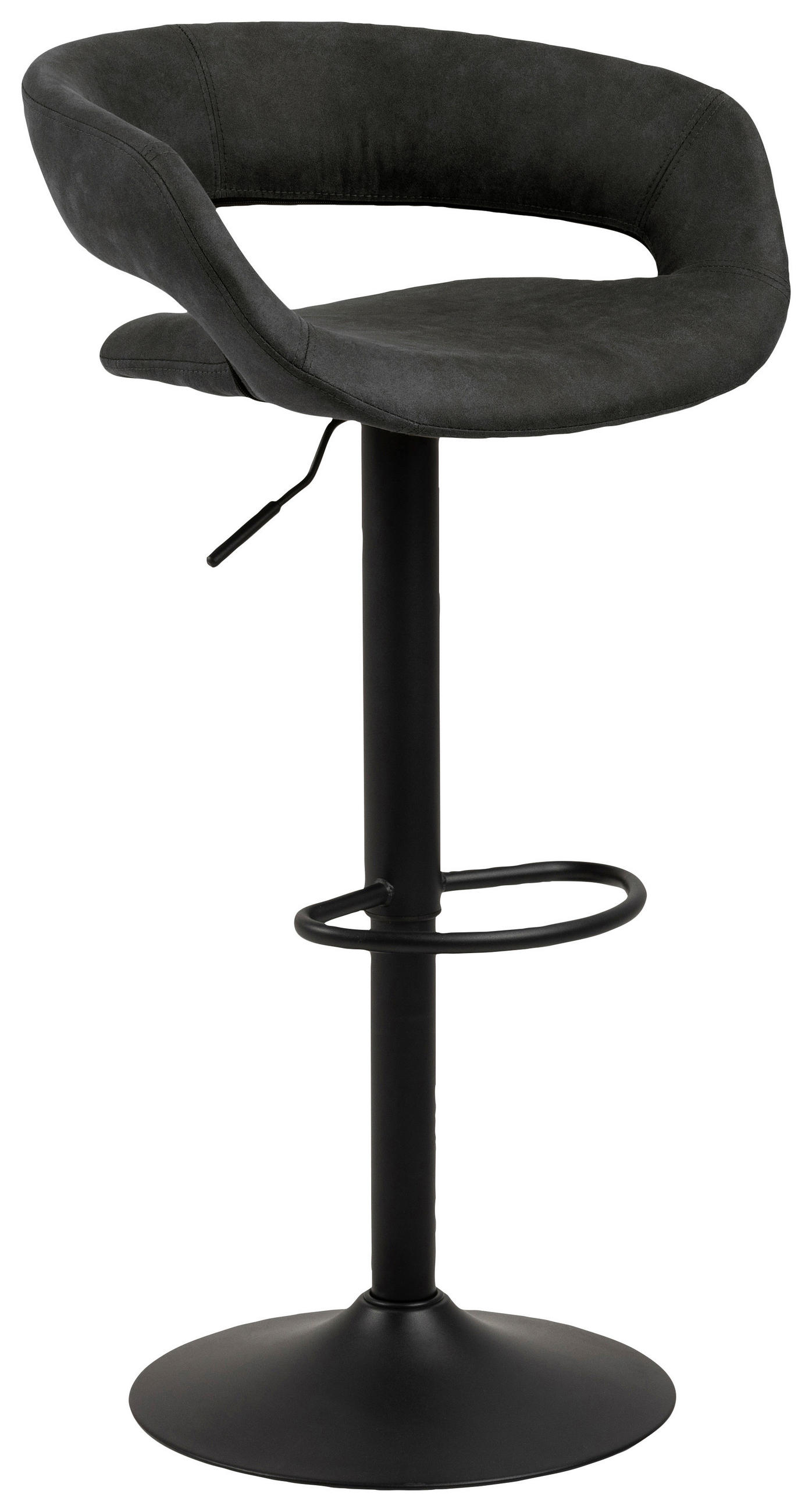 BARHOCKER in Anthrazit  - Anthrazit/Schwarz, Design, Textil/Metall (54/83-104/49cm) - P & B