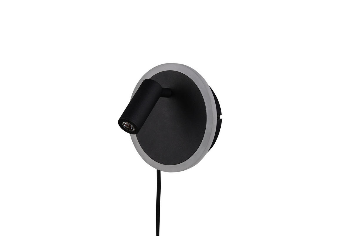 NÁSTENNÉ LED SVIETIDLO, 15 cm - čierna, Basics, kov/plast (15cm)