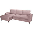 ECKSOFA Altrosa Cord  - Schwarz/Altrosa, KONVENTIONELL, Textil/Metall (150/240cm) - Carryhome