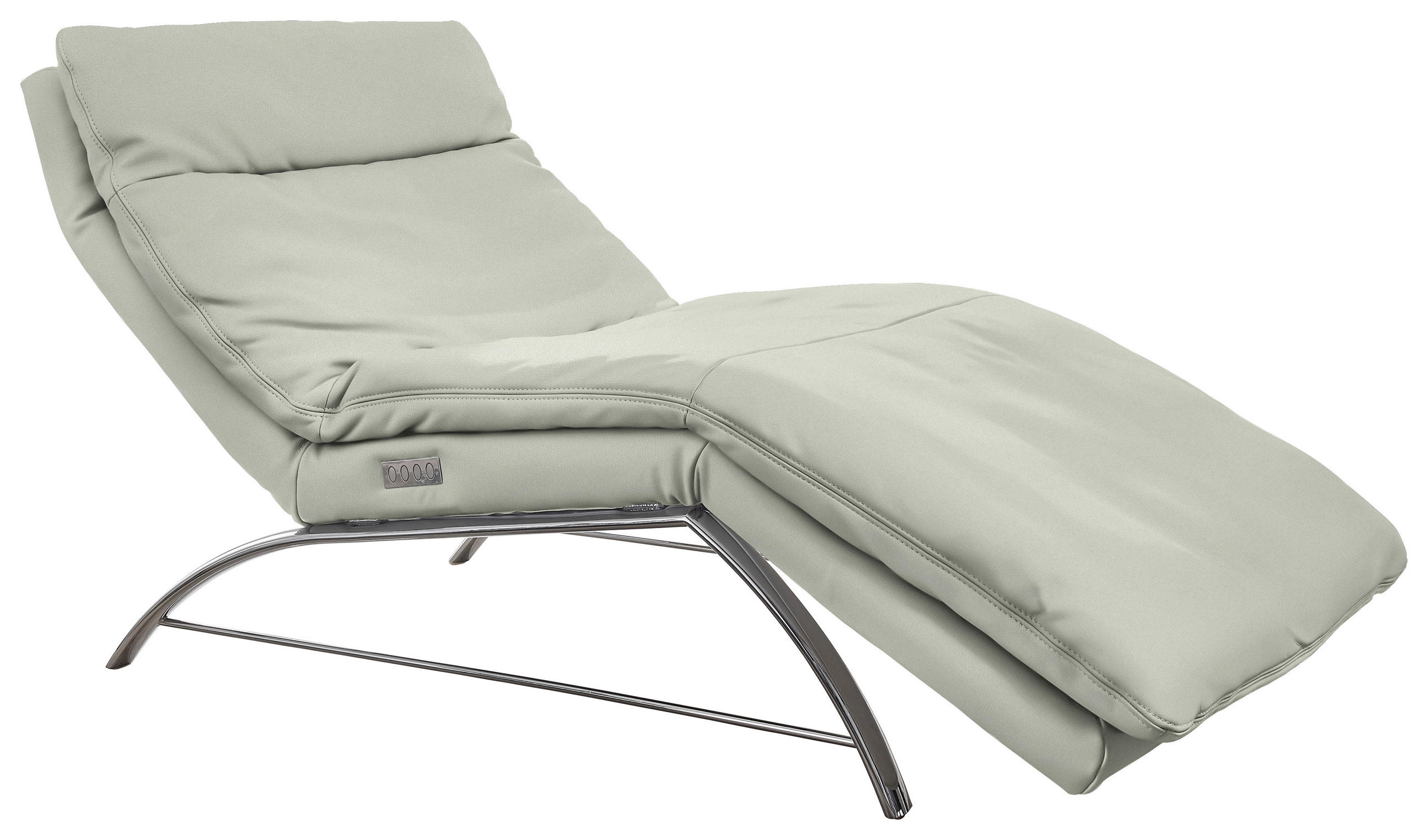 RELAXLIEGE in Echtleder Hellgrau  - Hellgrau/Alufarben, Basics, Leder (95/91/170cm) - Chilliano
