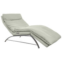 RELAXLIEGE in Echtleder Hellgrau  - Hellgrau/Alufarben, Basics, Leder (95/91/170cm) - Chilliano