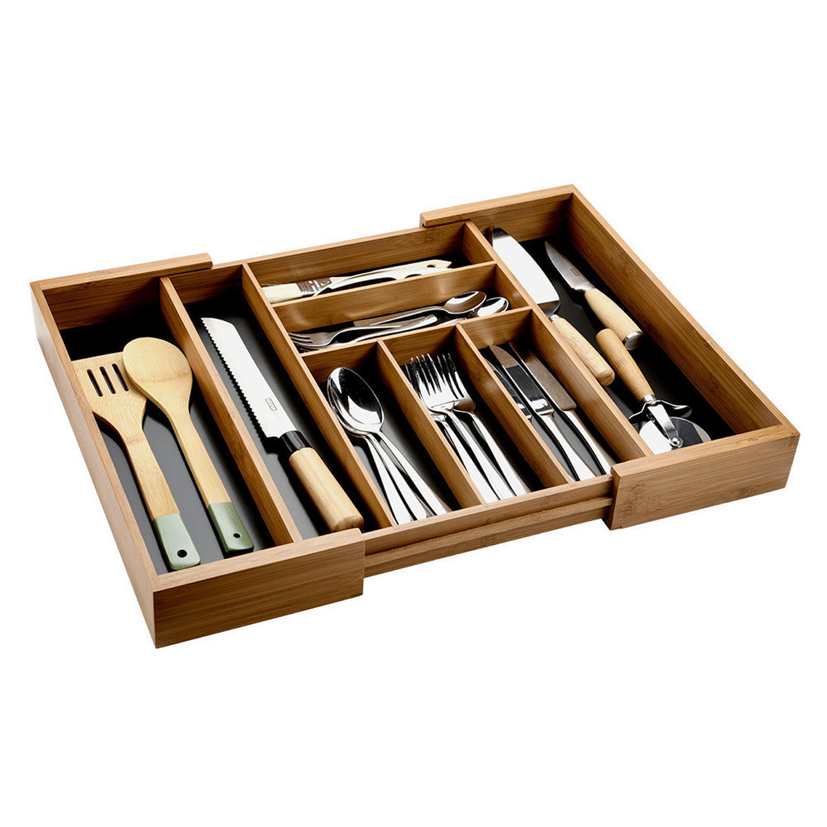 SCHUBLADENEINTEILUNG - Braun, Basics, Holz (35-58/43/6cm) - Homeware Profession.