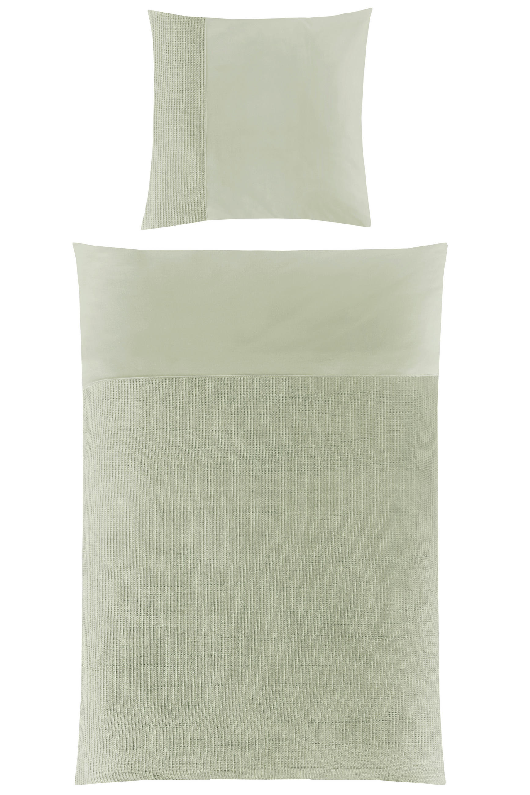 BETTWÄSCHE Waffelpiqué 155/220 cm  - Salbeigrün, Design, Textil (155/220cm) - Novel