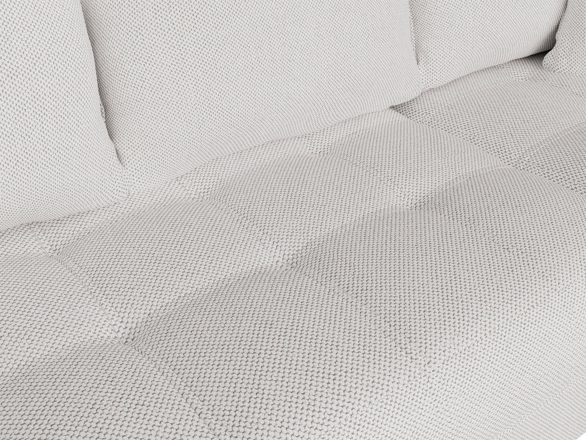 Ecksofa inkl. Funktionen in Webstoff Beige  - Beige/Schwarz, Modern, Textil/Metall (276/177cm)