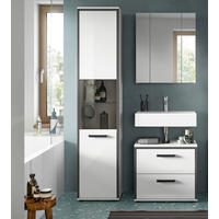 BADEZIMMER 3-teilig  in 100 cm  - Weiß Hochglanz/Schwarz, MODERN, Holzwerkstoff/Kunststoff (100cm) - MID.YOU