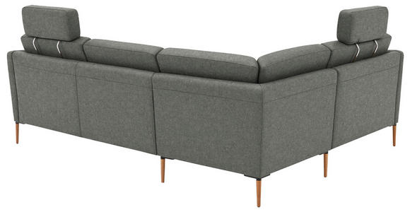 ECKSOFA  in Flachgewebe Graugrün  189/236 cm  - Eichefarben/Graugrün, Design, Holz/Textil (189/236cm) - Valnatura