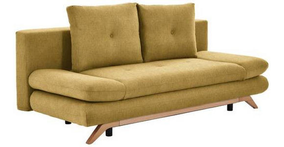 SCHLAFSOFA Webstoff Gelb  - Gelb/Buchefarben, KONVENTIONELL, Holz/Textil (205/86/94cm) - Carryhome