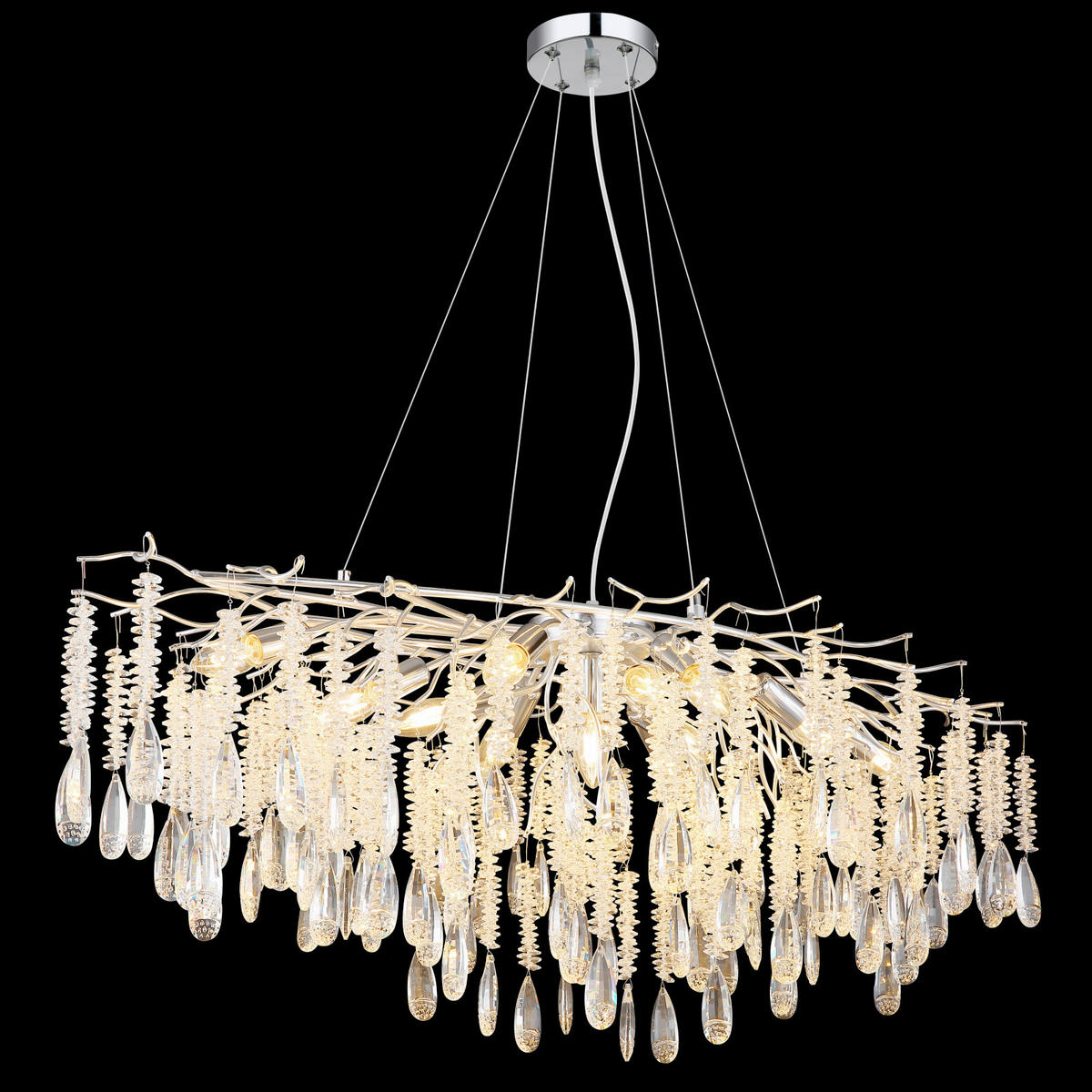 HÄNGELEUCHTE 120/50/120 cm  - Klar/Silberfarben, KONVENTIONELL, Glas/Kunststoff (120/50/120cm)