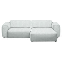 ECKSOFA in Webstoff Hellgrau  265/171 cm  - Hellgrau/Schwarz, Design, Kunststoff/Textil (265/171cm) - home24