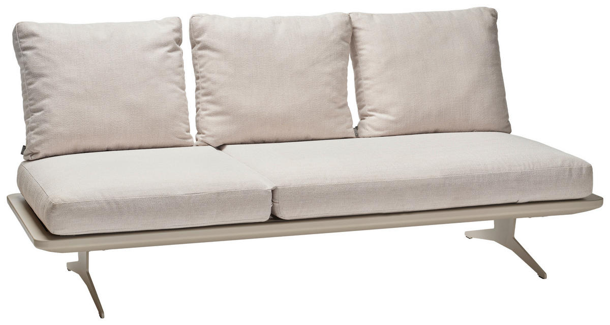 LOUNGESOFA 206/85/95 cm Aluminium  - Greige, Basics, Textil/Metall (206/85/95cm) - Stern
