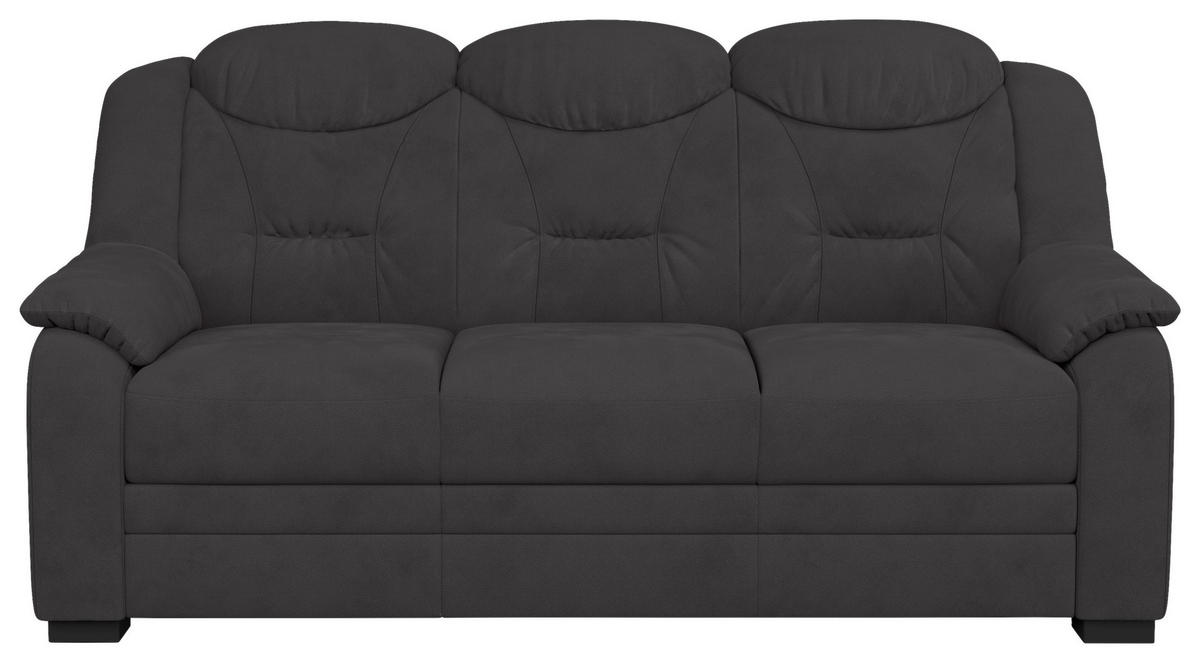 3-SITZER-SOFA Mikrofaser Anthrazit  - Anthrazit/Schwarz, Basics, Kunststoff/Textil (189/99/99cm) - MID.YOU