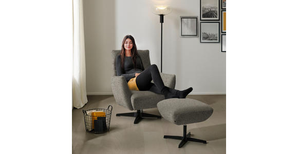 SESSEL in Bouclé Graubraun  - Graubraun/Schwarz, Design, Textil/Metall (60/94/86cm) - Dieter Knoll