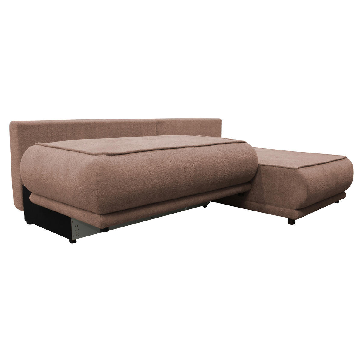 ECKSOFA in Bouclé Braun  277/179 cm  - Schwarz/Braun, Design, Kunststoff/Textil (277/179cm) - MID.YOU