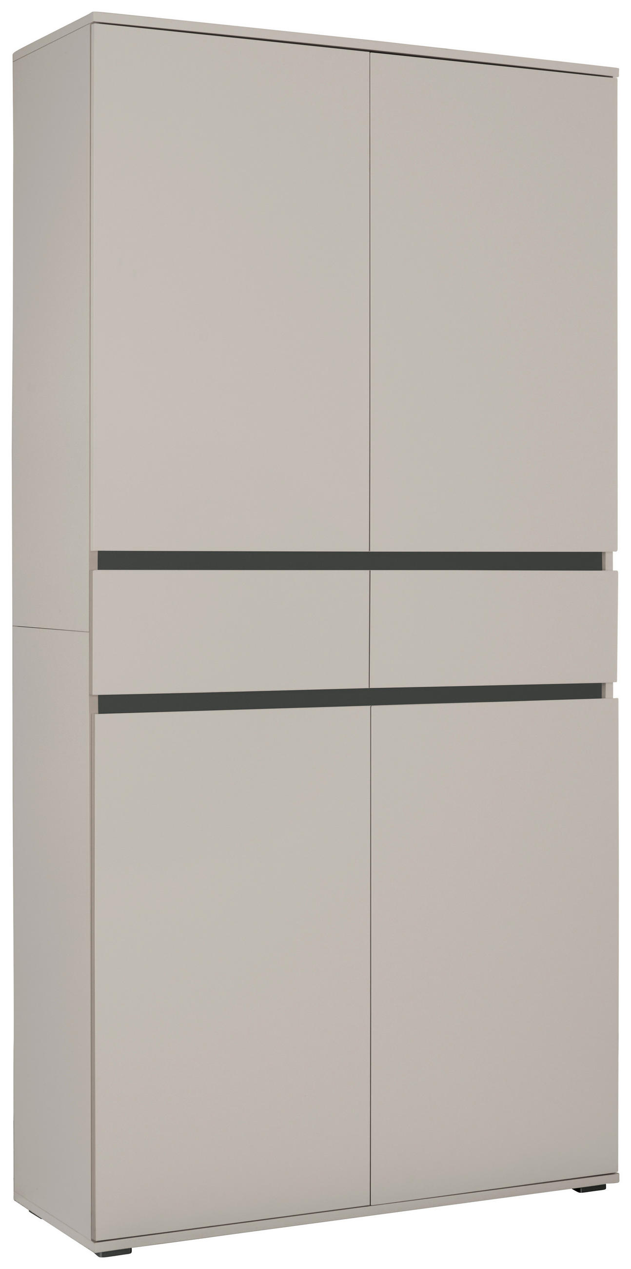 MEHRZWECKSCHRANK - Kaschmir/Anthrazit, KONVENTIONELL, Holzwerkstoff/Kunststoff (100/200/37cm) - Xora