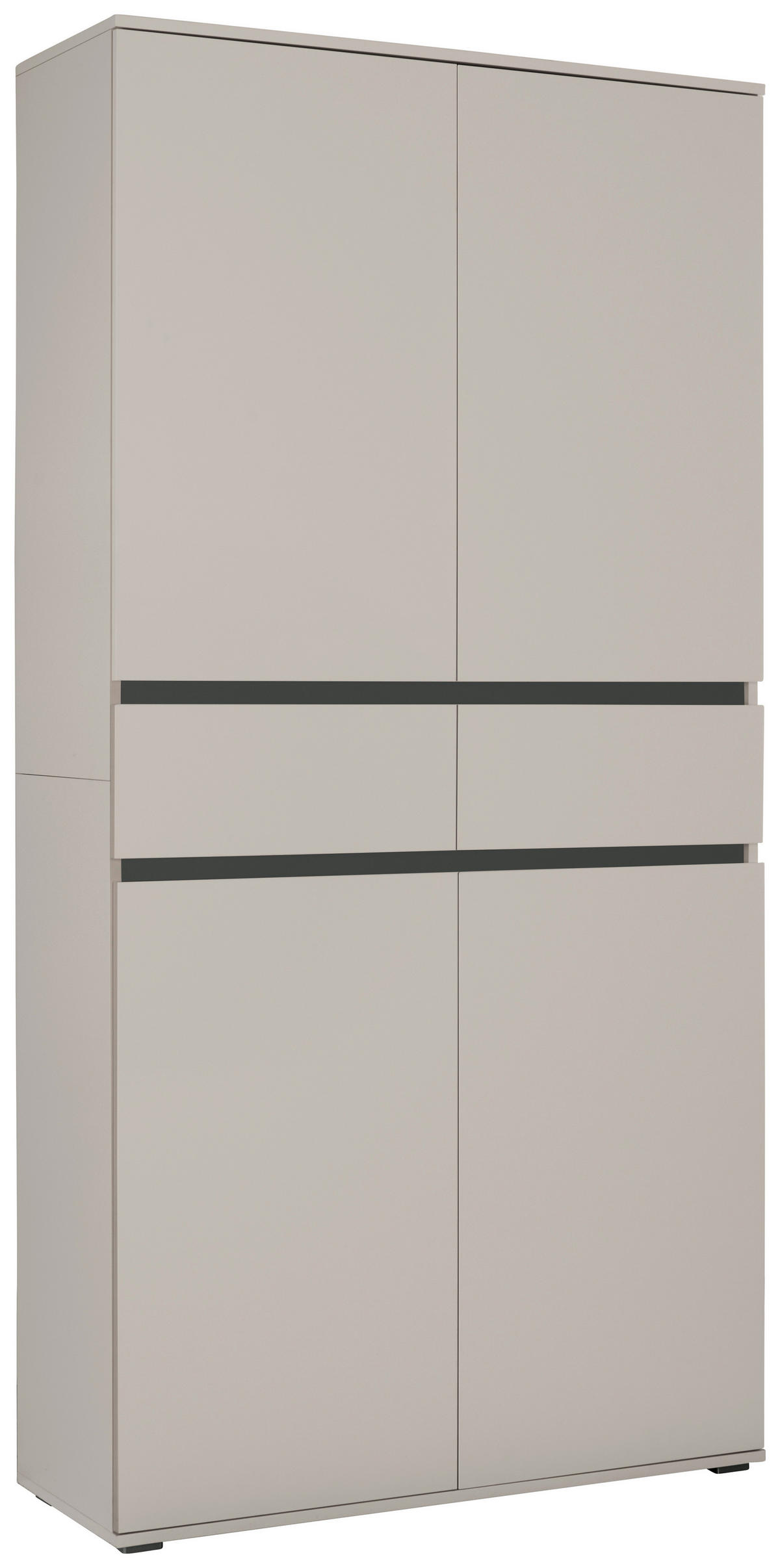 MEHRZWECKSCHRANK - Kaschmir/Anthrazit, KONVENTIONELL, Holzwerkstoff/Kunststoff (100/200/37cm) - Xora