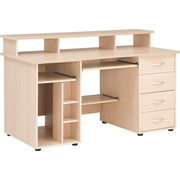 RAČUNALNIŠKA MIZA leseni material javor - javor/srebrna, Design, umetna masa/leseni material (150/91/73cm) - Cantus