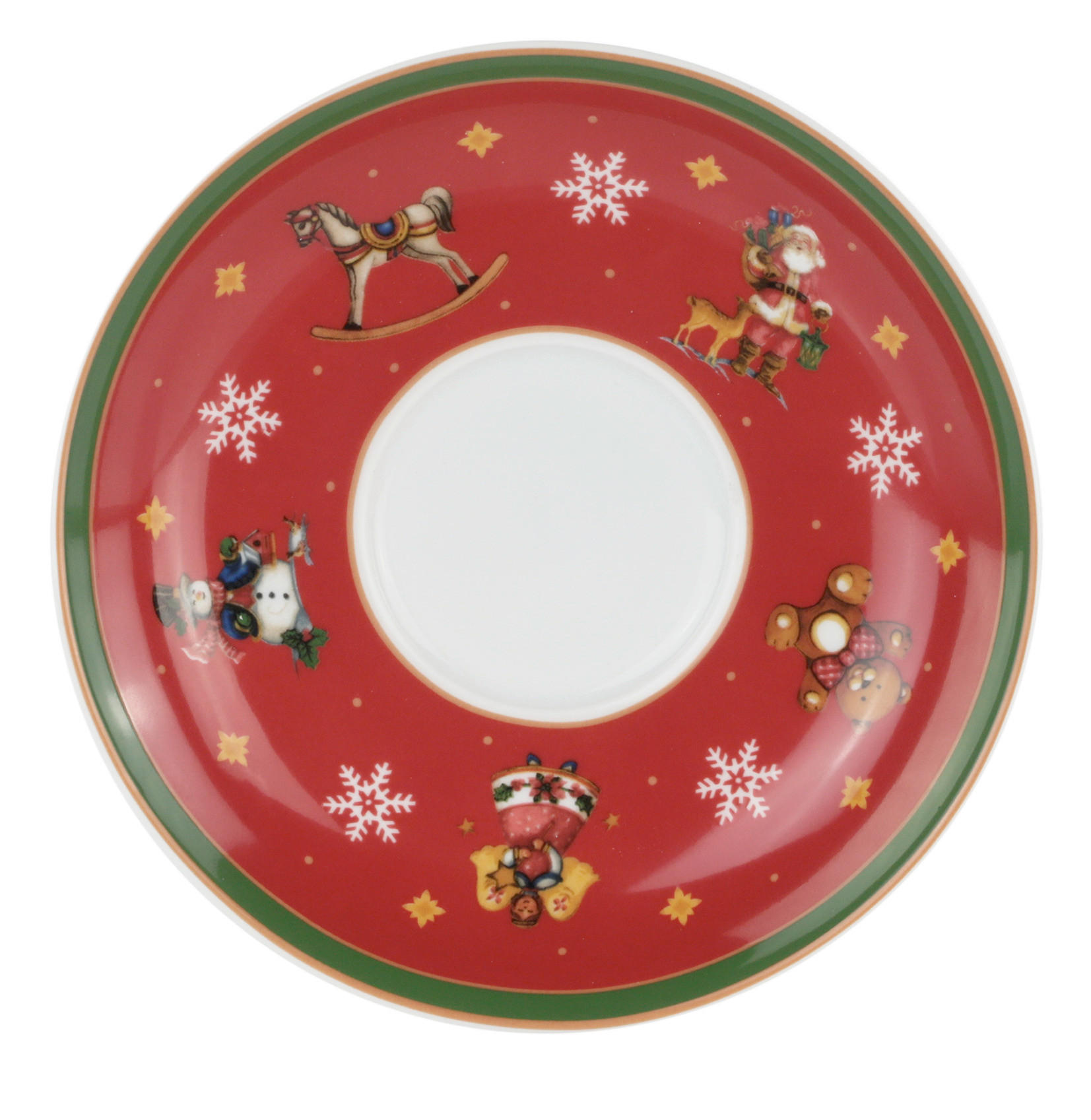 FAT  17,5 cm   - vit/röd, Klassisk, keramik (17,5cm) - X-Mas