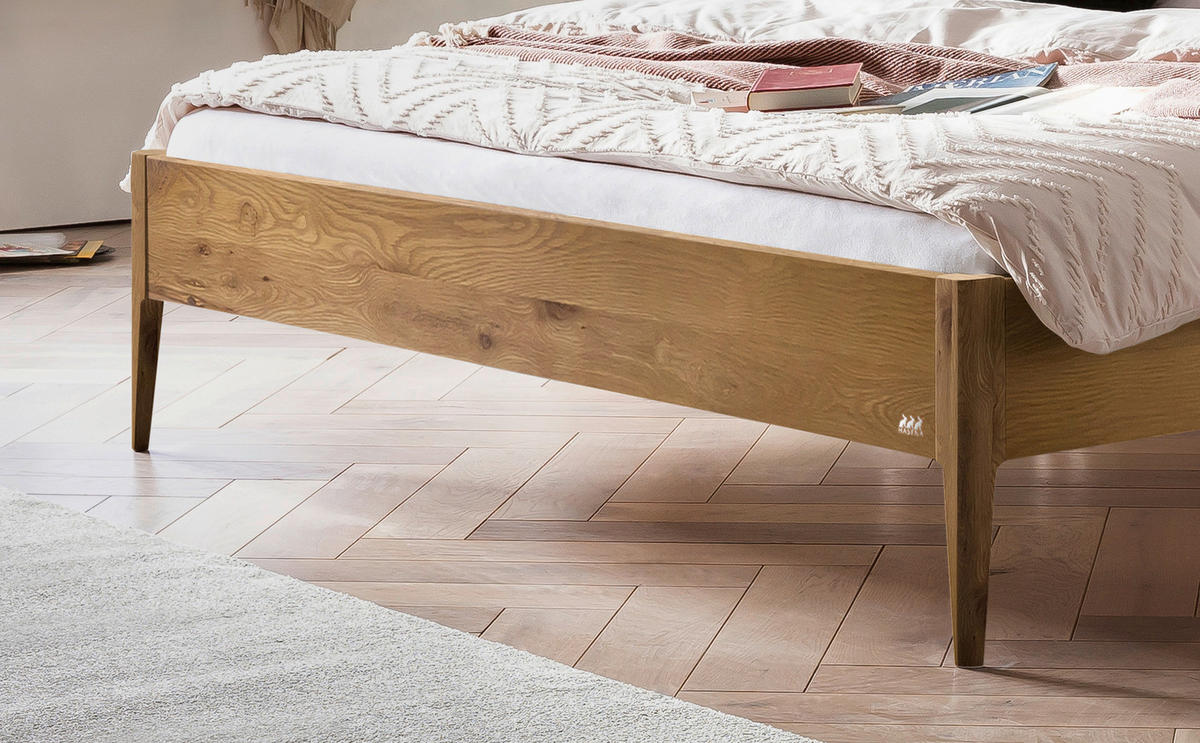 BETT 180/200 cm  in Weiß, Wildeiche  - Wildeiche/Weiß, KONVENTIONELL, Holz (180/200cm) - Hasena
