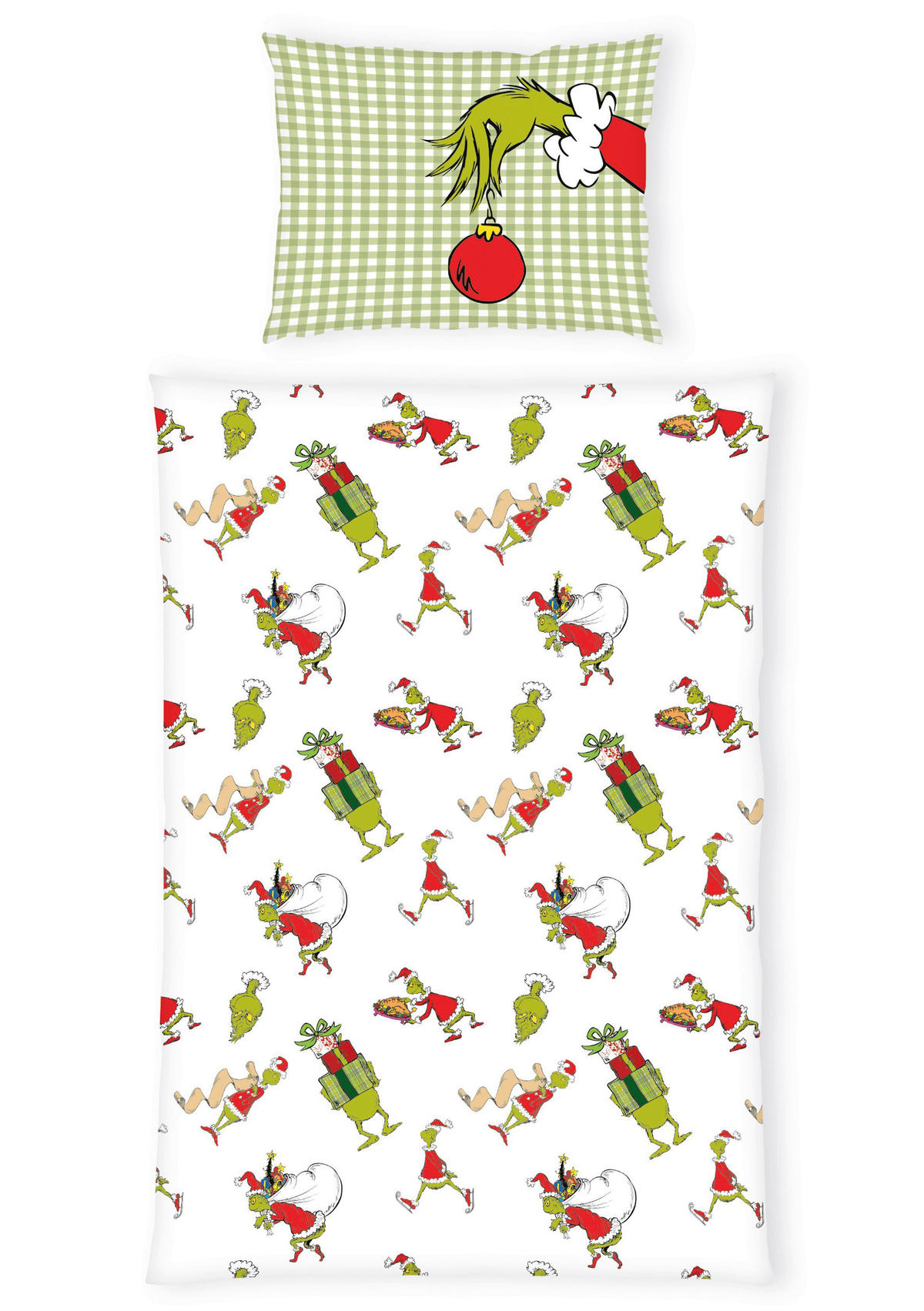 BETTWÄSCHE 2-teilig Grinch Flanell-Bettwäsche Flanell 140/200 cm  - Multicolor, Basics, Textil (140/200cm) - Herding