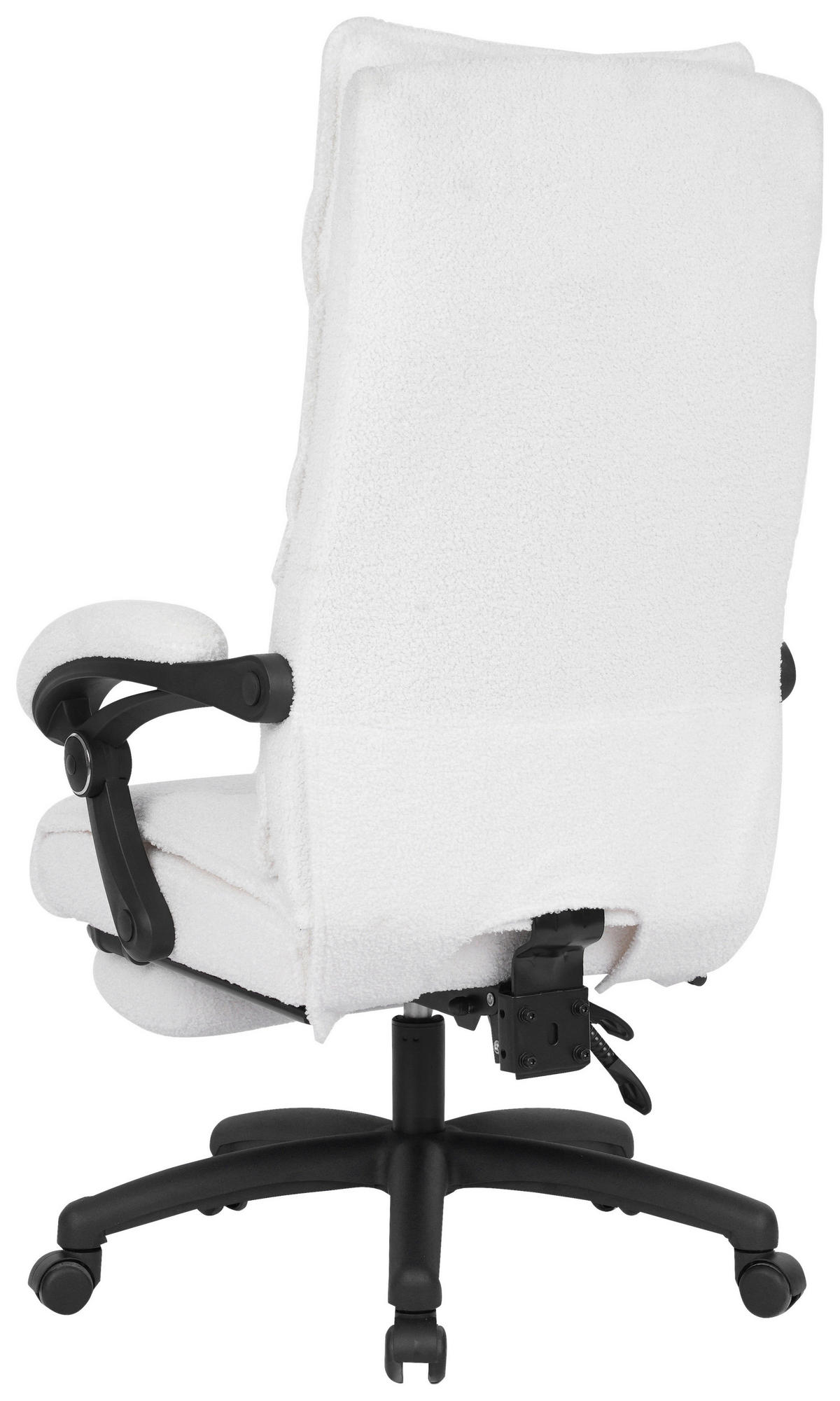 CHEFSESSEL Teddystoff Beige, Weiß  - Beige/Schwarz, Design, Kunststoff/Textil (64,5/112/120/65cm) - Carryhome