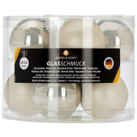 JULGRANSKULOR SET 7 cm 10 delar  - grå, Klassisk, glas (7cm)