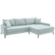 ECKSOFA  in Cord Blaugrau  280/173 cm  - Blaugrau/Schwarz, KONVENTIONELL, Textil/Metall (280/173cm) - Hom`in