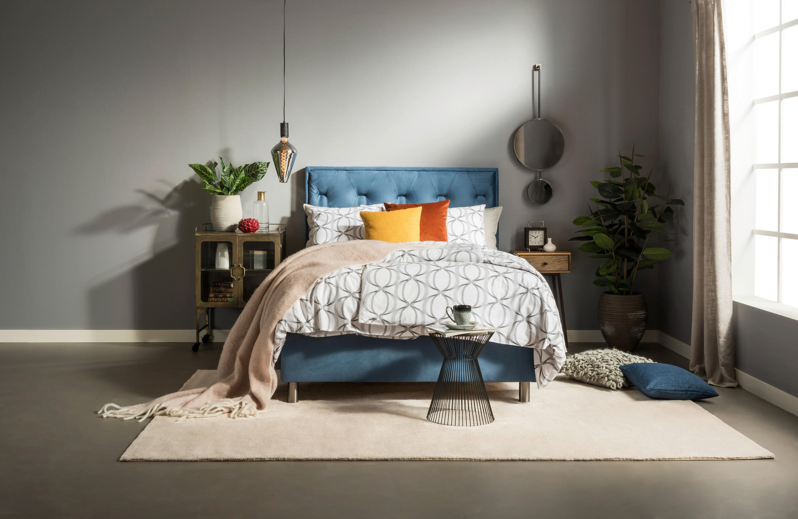 KONTINENTALSÄNG 140/200 cm  i svart  - aluminiumfärgad/svart, Design, metall/trämaterial (140/200cm) - Elegando