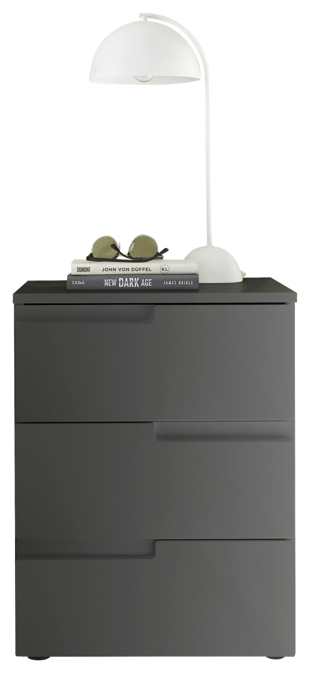 NACHTSCHRANK  - Graphitfarben/Schwarz, MODERN, Holzwerkstoff/Kunststoff (46,2/60,9/40cm)