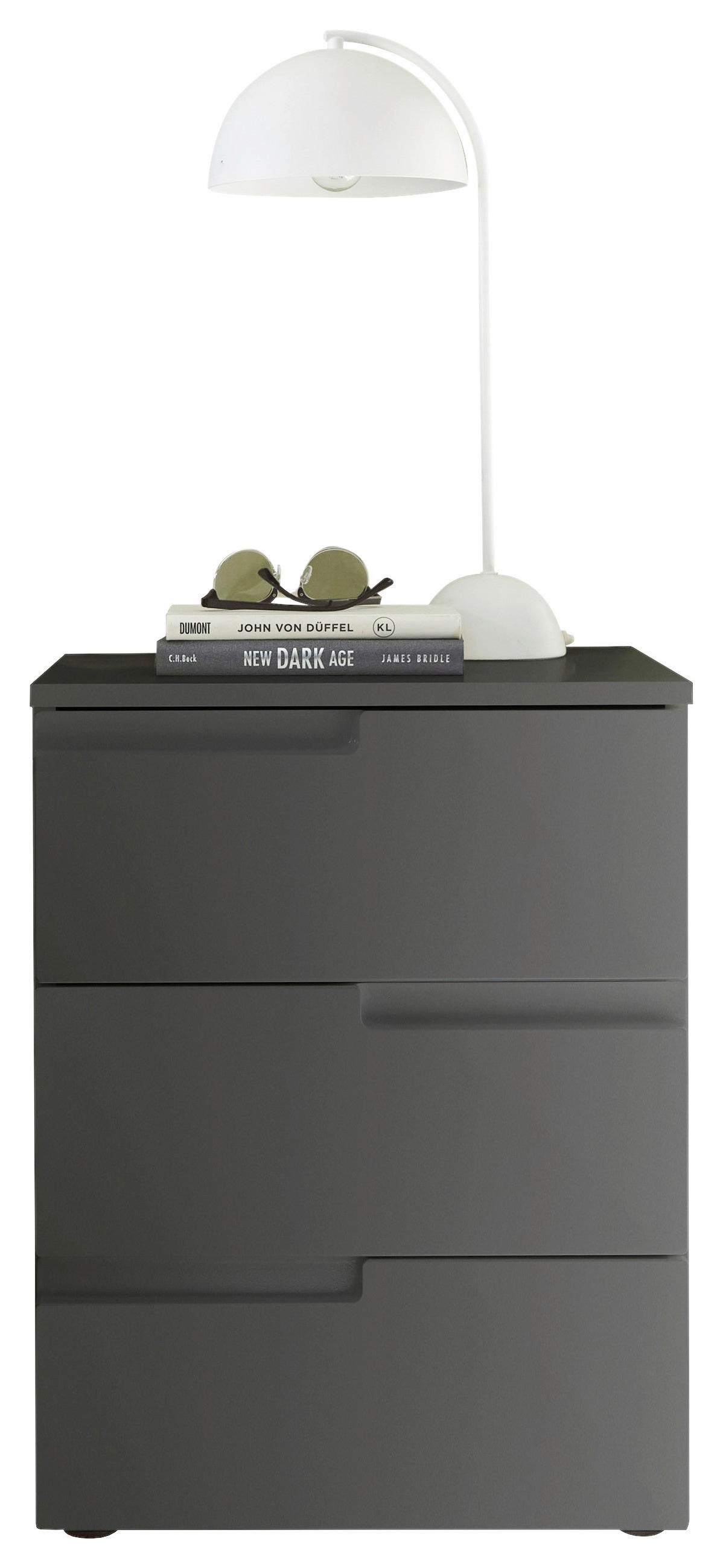 NACHTSCHRANK  - Graphitfarben/Schwarz, MODERN, Holzwerkstoff/Kunststoff (46,2/60,9/40cm)