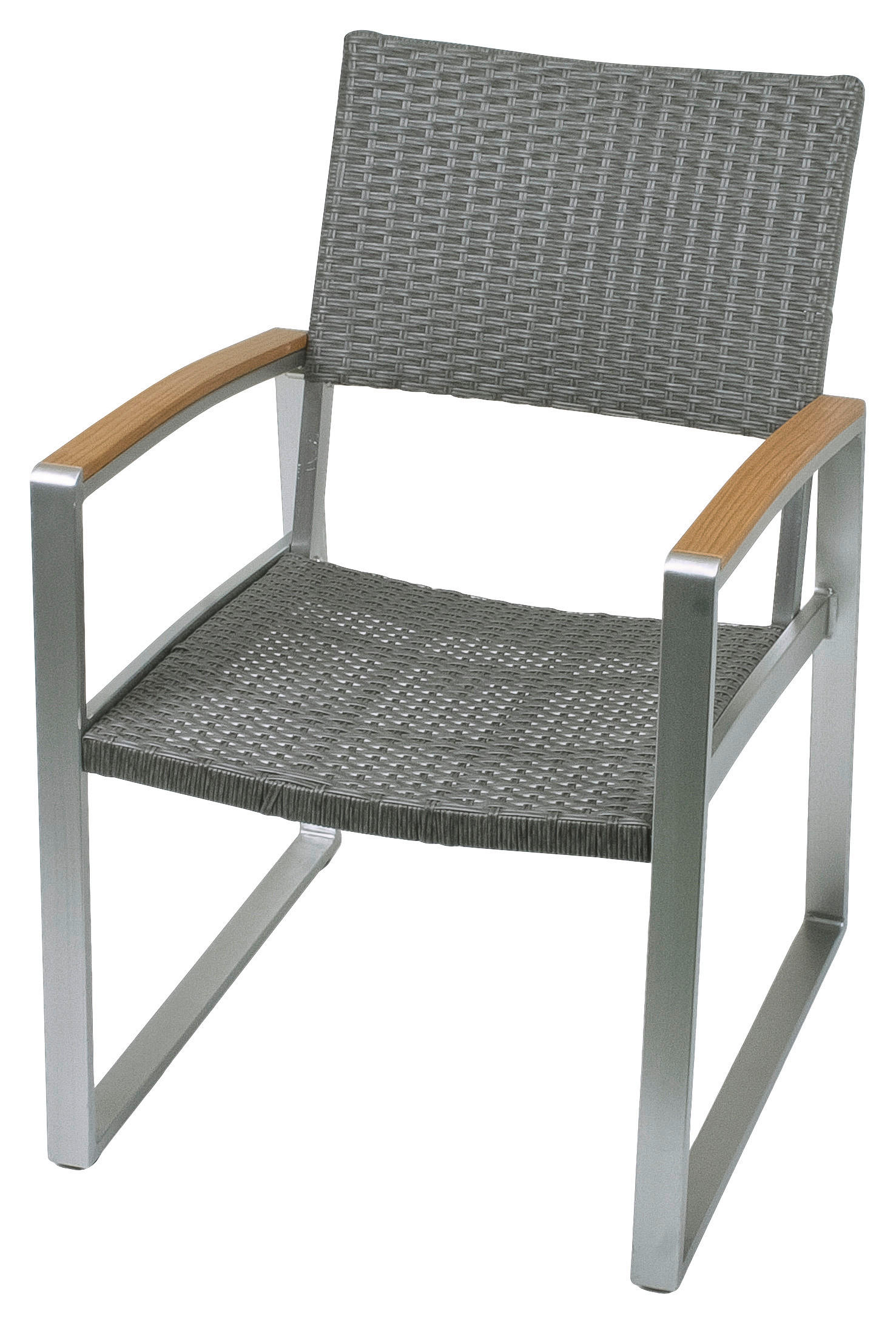 GARTENSTUHL-SET Metall, Textil Grau, Schwarz, Hellbraun  - Hellbraun/Schwarz, MODERN, Textil/Metall (56/84/66cm) - Gardenson