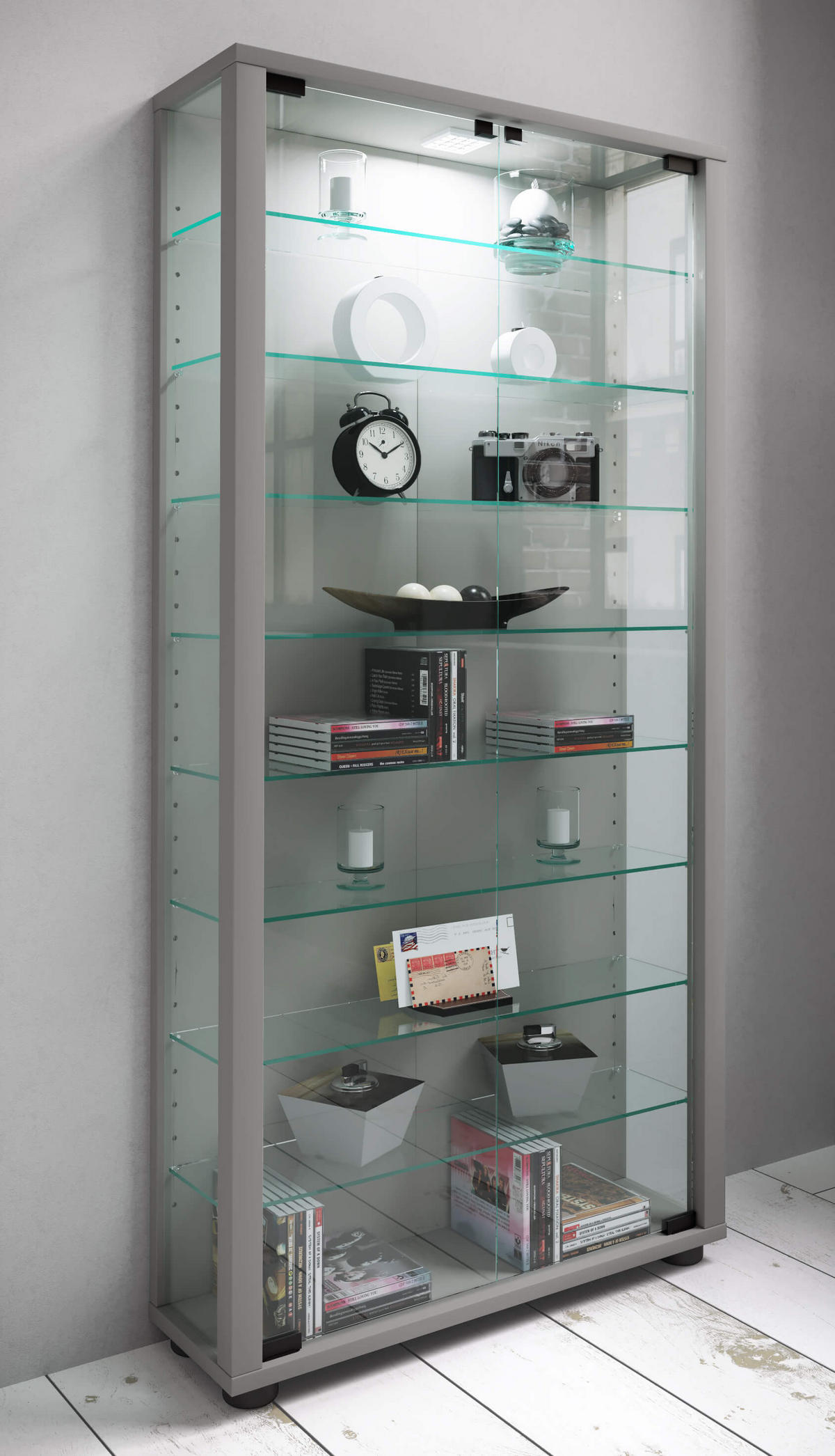 Vitrină,   - Design (59/113/18cm) - MID.YOU