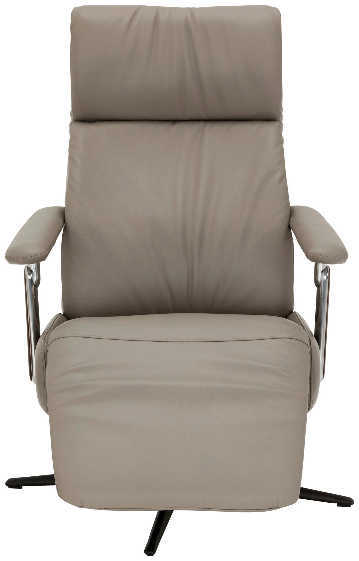 RELAXSESSEL Lederlook Echtleder    - Taupe/Schwarz, KONVENTIONELL, Leder/Textil (73/116/84cm) - Livetastic