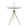 BEISTELLTISCH 46/46/52 cm Goldfarben, Grau rund  - Goldfarben/Grau, Design, Glas/Metall (46/46/52cm) - Kayoom