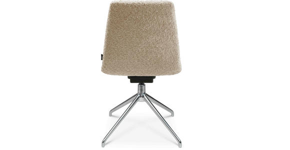 STUHL in Aluminium Bouclé Metall, Textil - Creme/Alufarben, Design, Textil/Metall (46/81,5-84,5/55cm) - Johann Jakob