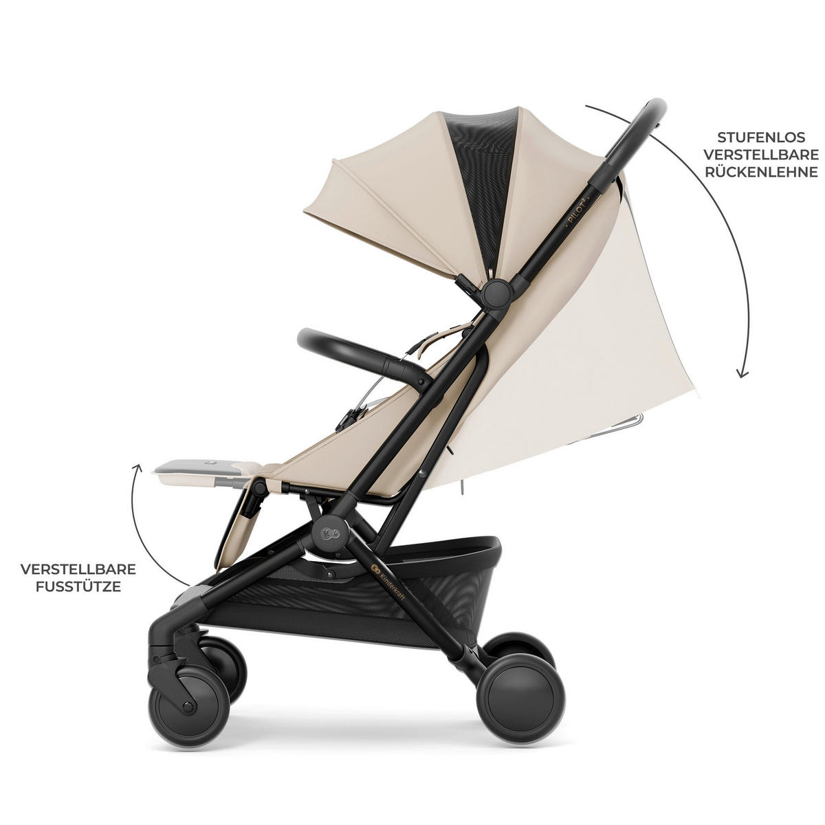 BUGGY Pilot 2  - Beigebraun, Basics, Kunststoff/Textil (67/42/101cm) - Kinderkraft