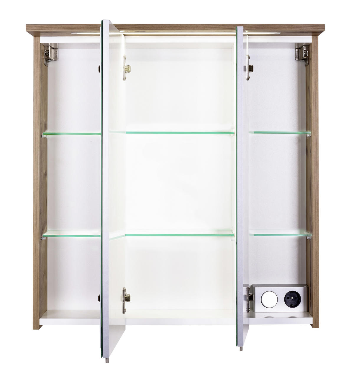 SPIEGELSCHRANK  - Fichtefarben/Nickelfarben, Basics, Glas/Holzwerkstoff (71/73/24cm) - Stylife