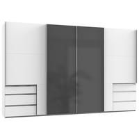 SCHWEBETÜRENSCHRANK in Grau, Weiss  - Chromfarben/Weiss, Modern, Holzwerkstoff (350/216/65cm) - MID.YOU