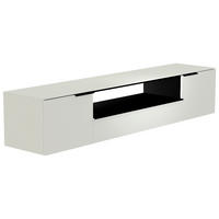 LOWBOARD  210/41/45 cm 1 Schublade(n) Beimöbel erhältlich, hängend, Abdeckplatte aus Glas  - Weiss/Schwarz, Design, Glas/Holzwerkstoff (210/41/45cm) - Moderano