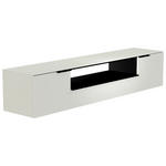 LOWBOARD  210/41/45 cm 1 Schublade(n) Beimöbel erhältlich, hängend, Abdeckplatte aus Glas  - Schwarz/Weiß, Design, Glas/Holzwerkstoff (210/41/45cm) - Moderano