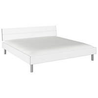 BETT 200/200 cm  in Weiß  - Alufarben/Weiß, Design, Holzwerkstoff/Metall (200/200cm) - Carryhome