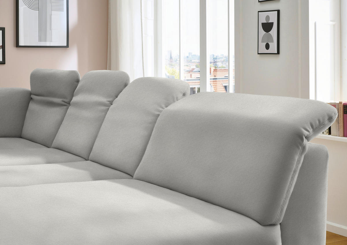 WOHNLANDSCHAFT Chenille Cappuccino  - Schwarz/Cappuccino, Design, Textil/Metall (255/369/198cm) - Beldomo Style