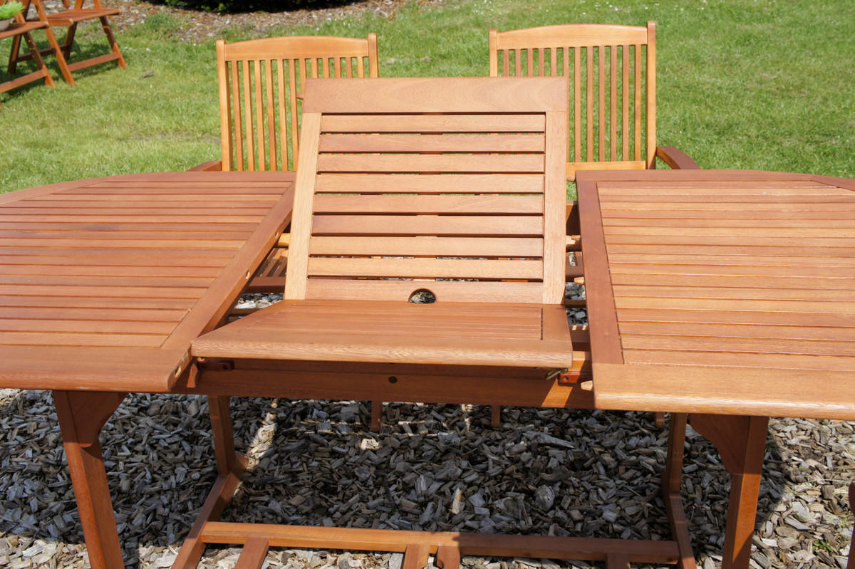 GARTENTISCHGRUPPE Eukalyptusholz Hartholz  - Braun, Basics, Holz - Gardenson