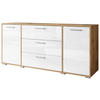 SIDEBOARD Bogota  in 150/68/40 cm  - Weiß Hochglanz/Eiche Wotan, Basics, Holzwerkstoff/Kunststoff (150/68/40cm) - P & B