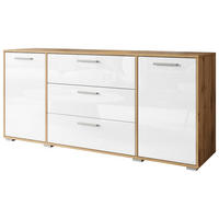 SIDEBOARD Bogota  in 150/68/40 cm  - Weiß Hochglanz/Eiche Wotan, Basics, Holzwerkstoff/Kunststoff (150/68/40cm) - P & B