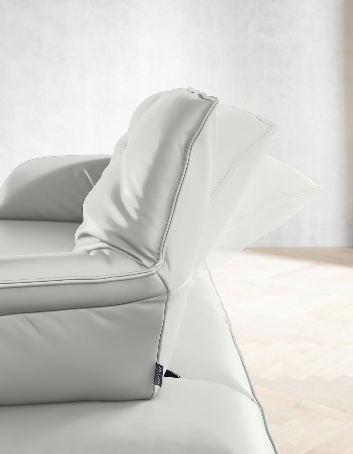 ECKSOFA in Echtleder Weiss  - Weiss/Beige, Design, Leder/Metall (169/252cm) - Koinor