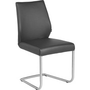 STOL, kovina, usnje črna, nerjaveče jeklo - črna/bela, Design, kovina/usnje (46,5/91,5/56,5cm) - Novel